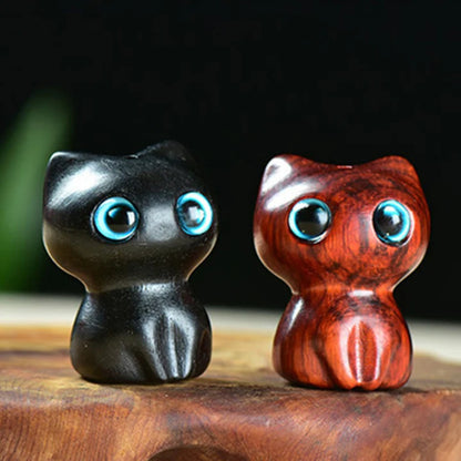 Ebony Wood Small Leaf Red Sandalwood Cute Cat Animals Calm Decoration | Zen Ara Grove