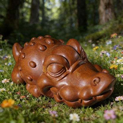 Hand-Carved Wooden Crocodile Figurine – Crafted Charm and Natural Warmth | Zen Ara Grove