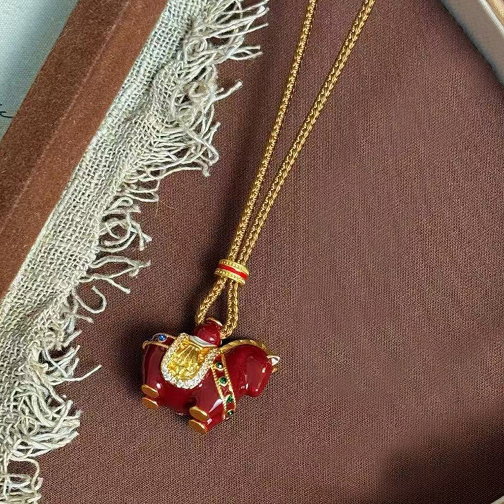 Enamel Horse Pendant Necklace – A Symbol of Strength and Good Fortune | Zen Ara Grove