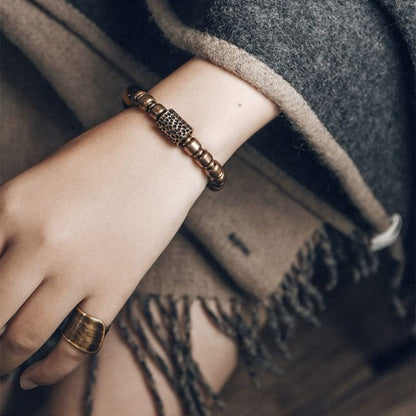 Brass & Lava Stone Energy Bracelet | Zen Ara Grove