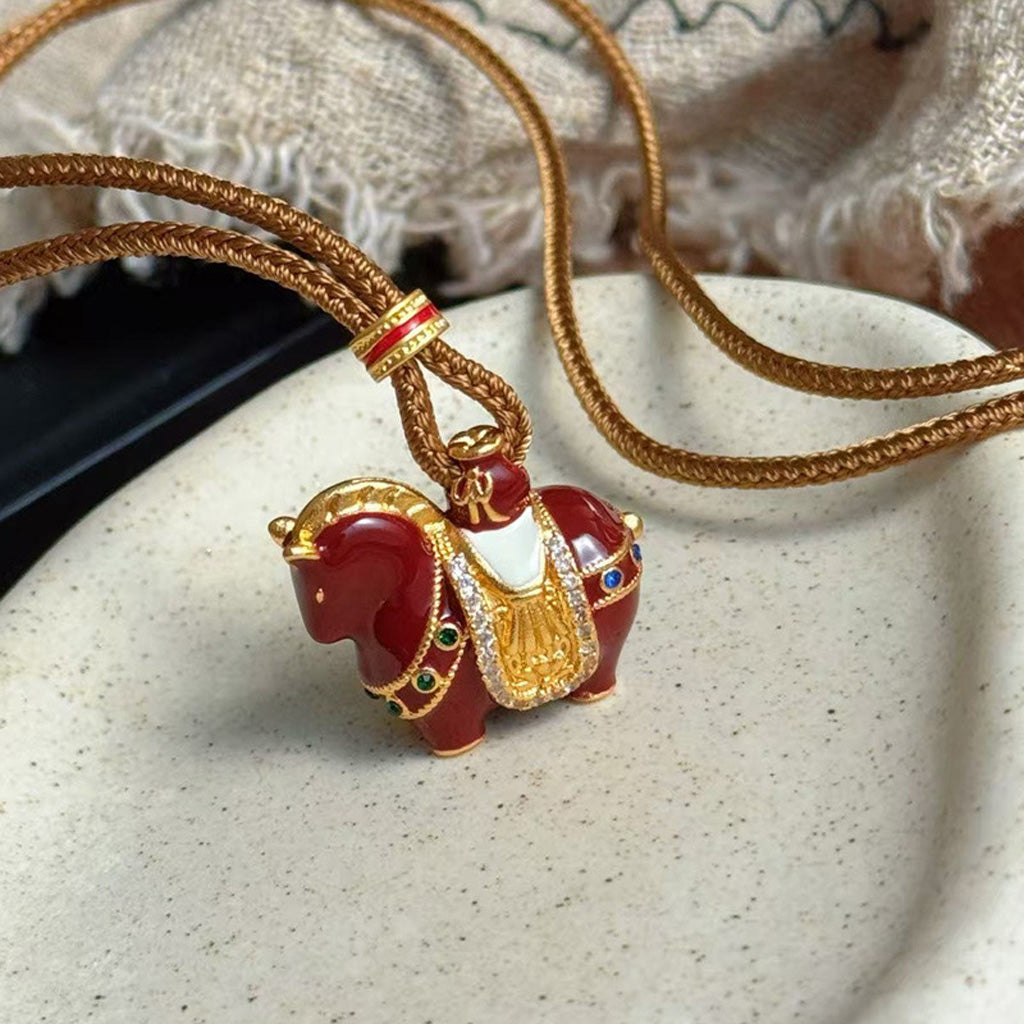 Enamel Horse Pendant Necklace – A Symbol of Strength and Good Fortune | Zen Ara Grove