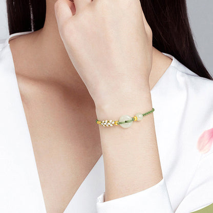 Hetian Jade Peace Circle Bracelet – Classic Handwoven Design | Zen Ara Grove