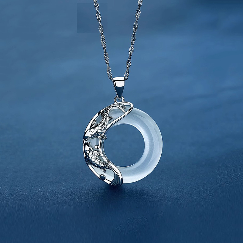 Fortune Koi Jade Peace Pendant