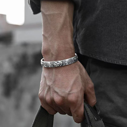 Limited Time Offer · Retro Silver‑Tone Pixiu Open Bangle – Symbol of Wealth and Protection | Zen Ara Grove