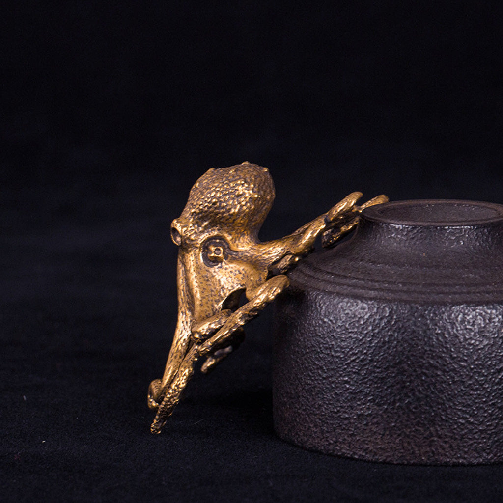 Tiny Brass Octopus Sculpture – Ocean-Inspired Charm in a Pocket Size | Zen Ara Grove