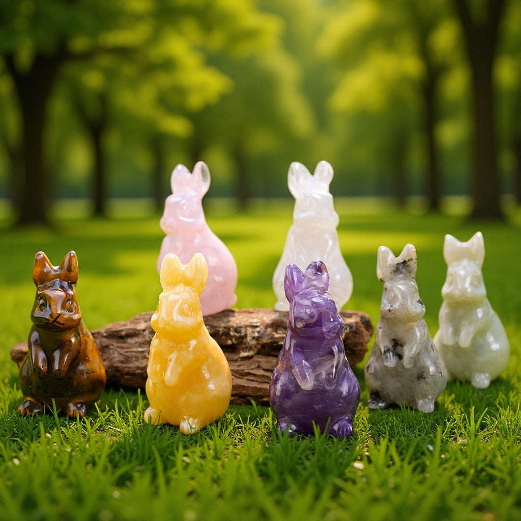 Hand‑Carved Natural Crystal Bunny – Brings Calm Energy and Joy | Zen Ara Grove