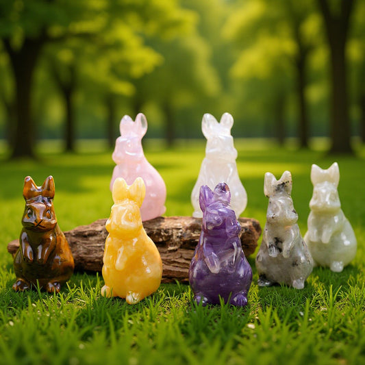 Hand‑Carved Natural Crystal Bunny – Brings Calm Energy and Joy | Zen Ara Grove