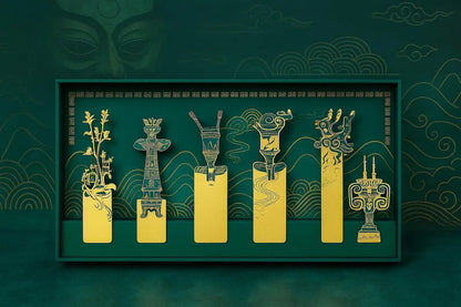 Metal Bookmark Inspired by Sanxingdui Civilization – Artistic Cultural Heritage Keepsake | Zen Ara Grove