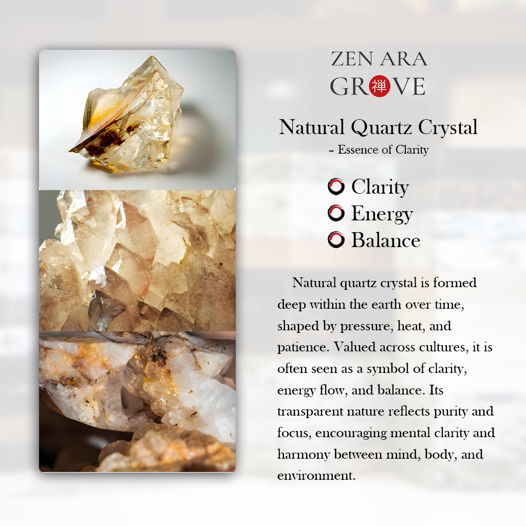 Quartz Buddha Figurine Set · Symbols of Guidance, Protection & Compassion | Zen Ara Grove