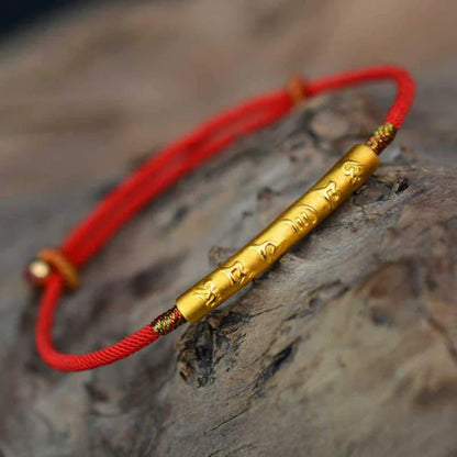 Zen Handmade Mani Mantra Lucky Red String Bracelet | Zen Ara Grove