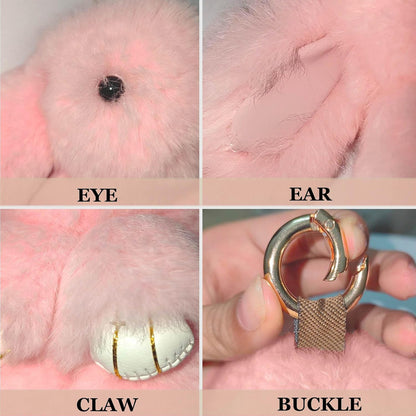 Fluffy Bunny Keychain – Symbol of Warm Blessing | Zen Ara Grove