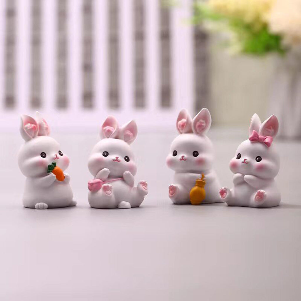Easter Kawaii Bunny Figurine Set – Symbol of Hope & Renewal | Zen Ara Grove