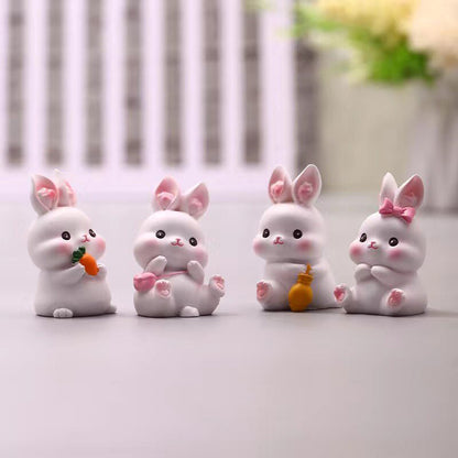 Easter Kawaii Bunny Figurine Set – Symbol of Hope & Renewal | Zen Ara Grove