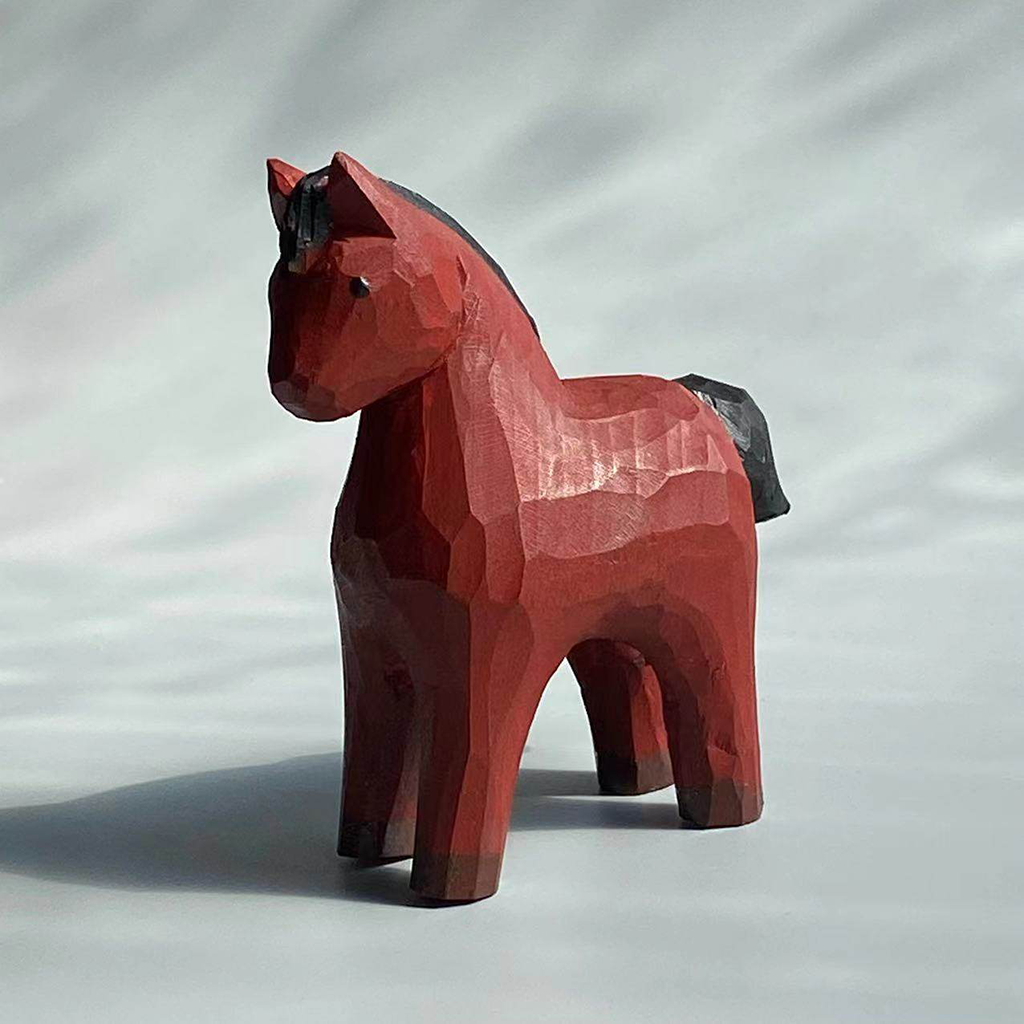 Hand-Carved Wooden Horse Figurine – Timeless Craft and Rustic Charm | Zen Ara Grove