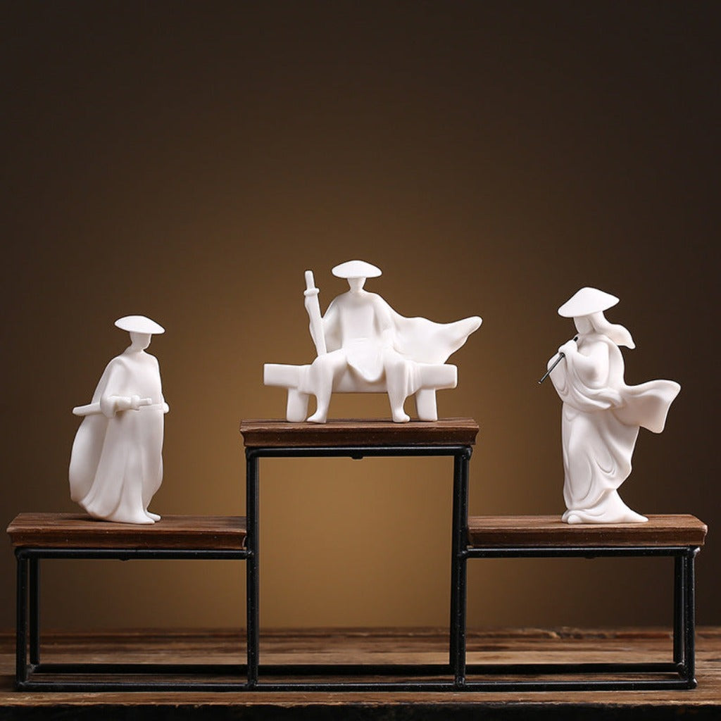 Kung Fu Spirit Ceramic Figurine – Calm Strength, Silent Power | Zen Ara Grove