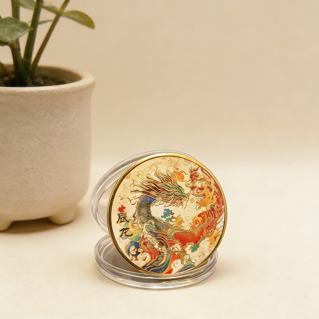 Colorful 12 Zodiac Challenge Coin Collection – Fortune & Harmony | Zen Ara Grove