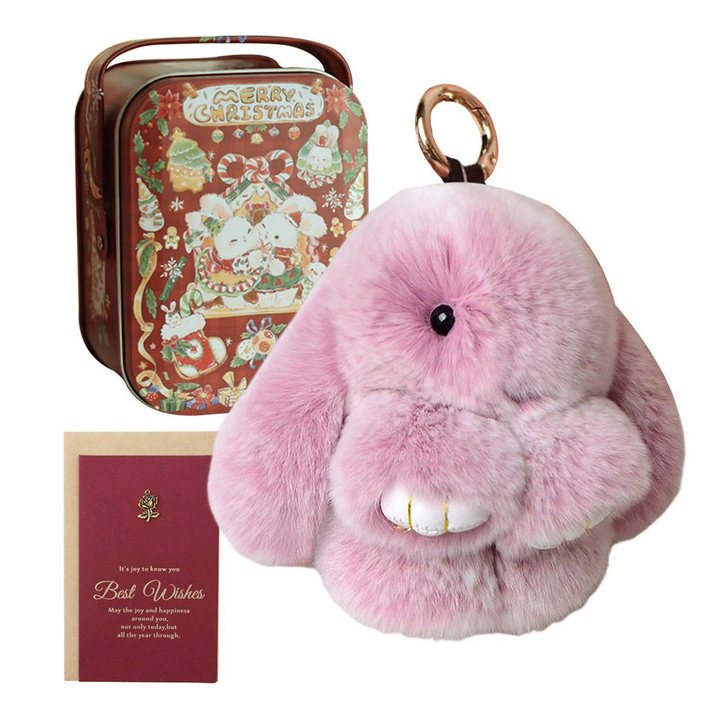 Fluffy Bunny Keychain – Symbol of Warm Blessing | Zen Ara Grove