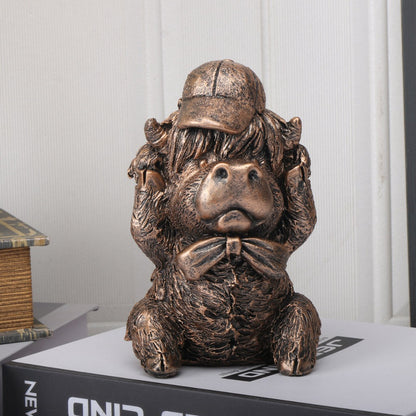 Western-Style Resin Highland Cows – "See No Evil, Hear No Evil, Speak No Evil"Home Decor | Zen Ara Grove