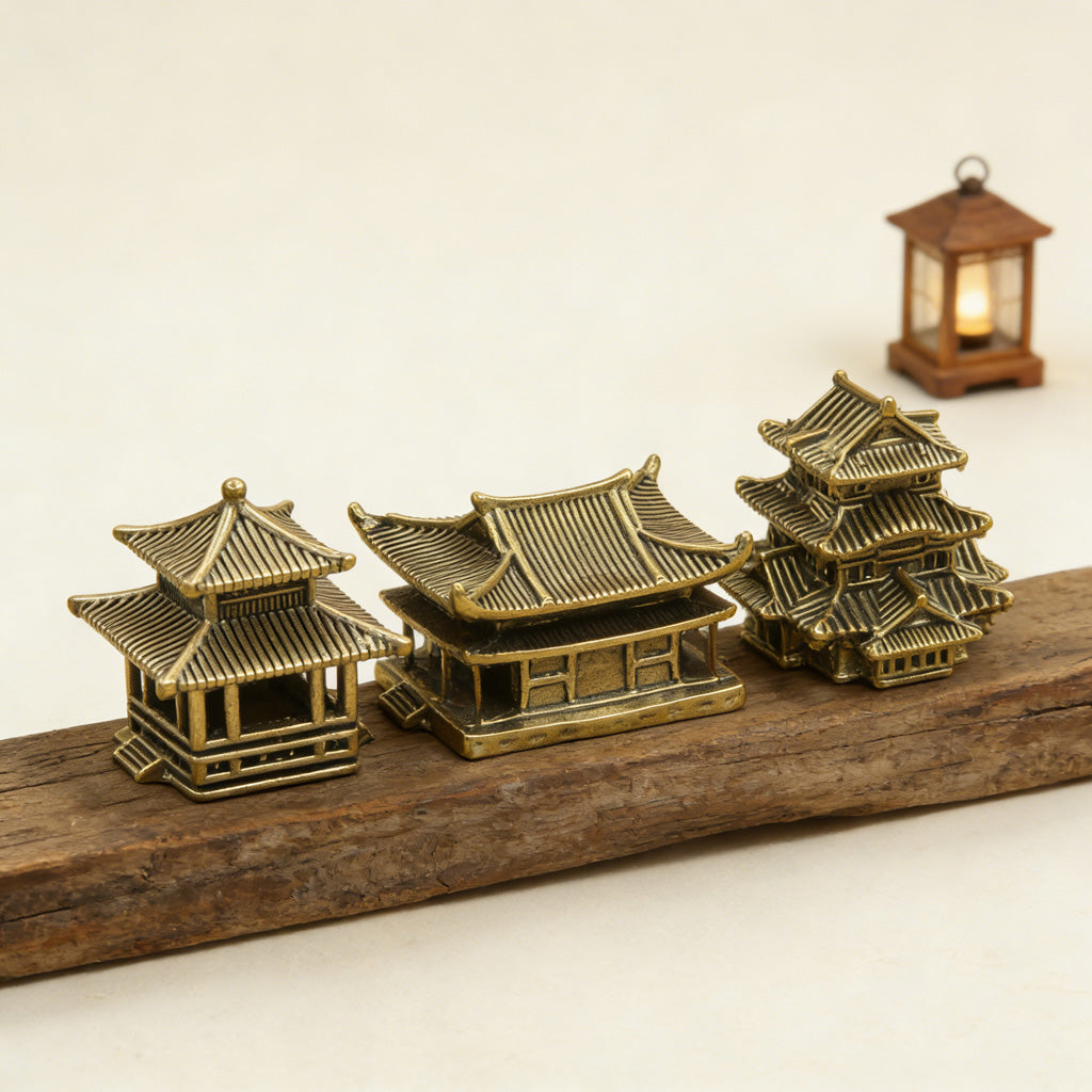 Limited Time Offer · Handcrafted Brass Miniature Pavilion Set – Symbol of Serenity and Wisdom | Zen Ara Grove
