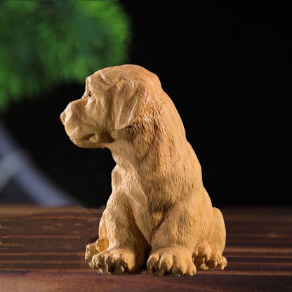 Juniper Wood Zodiac Dog Sculpture – Symbol of Loyalty and Prosperity | Zen Ara Grove