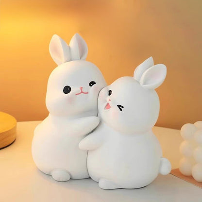 Bunny & Duck Hug Figurine Set – Symbol of Warmth & Blessing | Zen Ara Grove