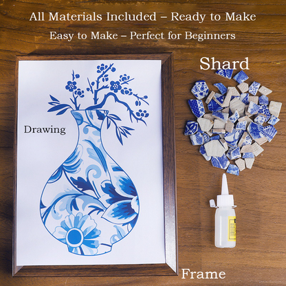 Handmade DIY Blue and White Porcelain Mosaic Ceramic Painting | Zen Ara Grove