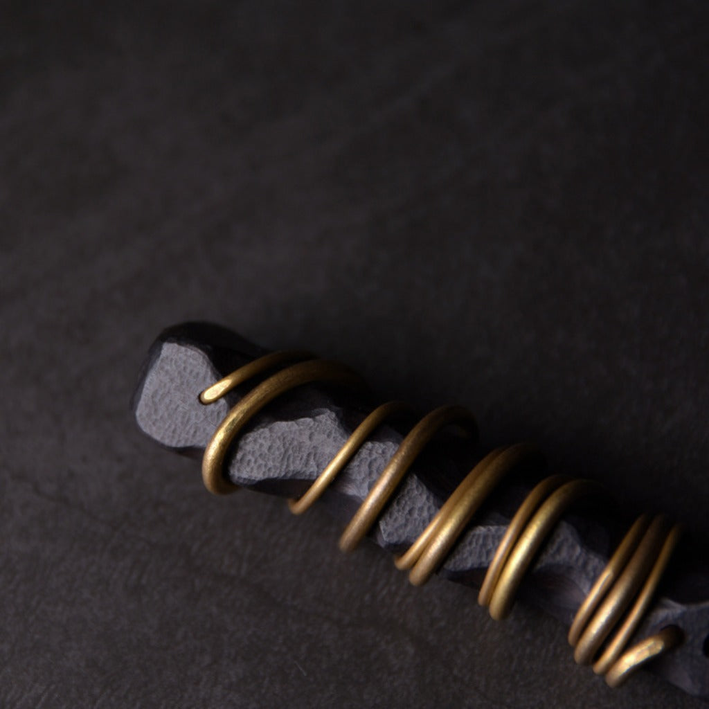 Zen Meditation Pendant – Ebony Wood Wrapped in Brass Wire | Zen Ara Grove