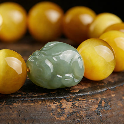 Tiger Eye and Jade Pixiu Twelve Zodiac Bracelet — Meaning of Protection & Fortune | Zen Ara Grove