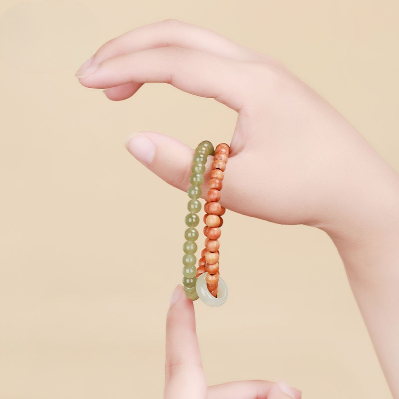 TODAY ONLY! Wood & Jade Dual-Layer Mala · Bodhi Serenity