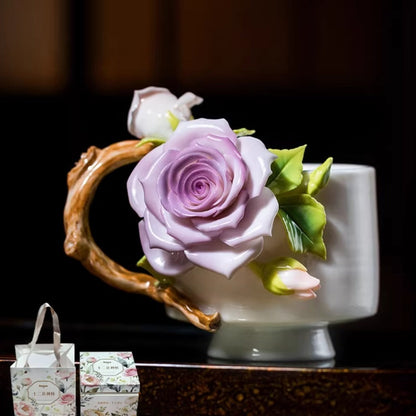 Limited Time Offer · Handcrafted Heritage Ceramic Flower Cup – Blossoms Alive on Porcelain | Zen Ara Grove