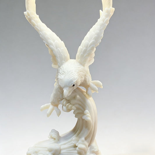 Hand-Carved Tagua Nut Eagle Figurine – Symbol of Vision, Strength & Success | Zen Ara Grove
