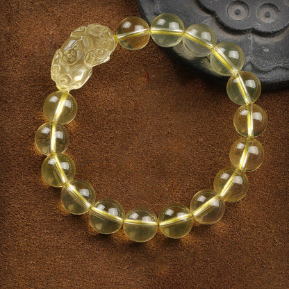 Citrine Pixiu Bracelet – Wealth & Protection | Zen Ara Grove