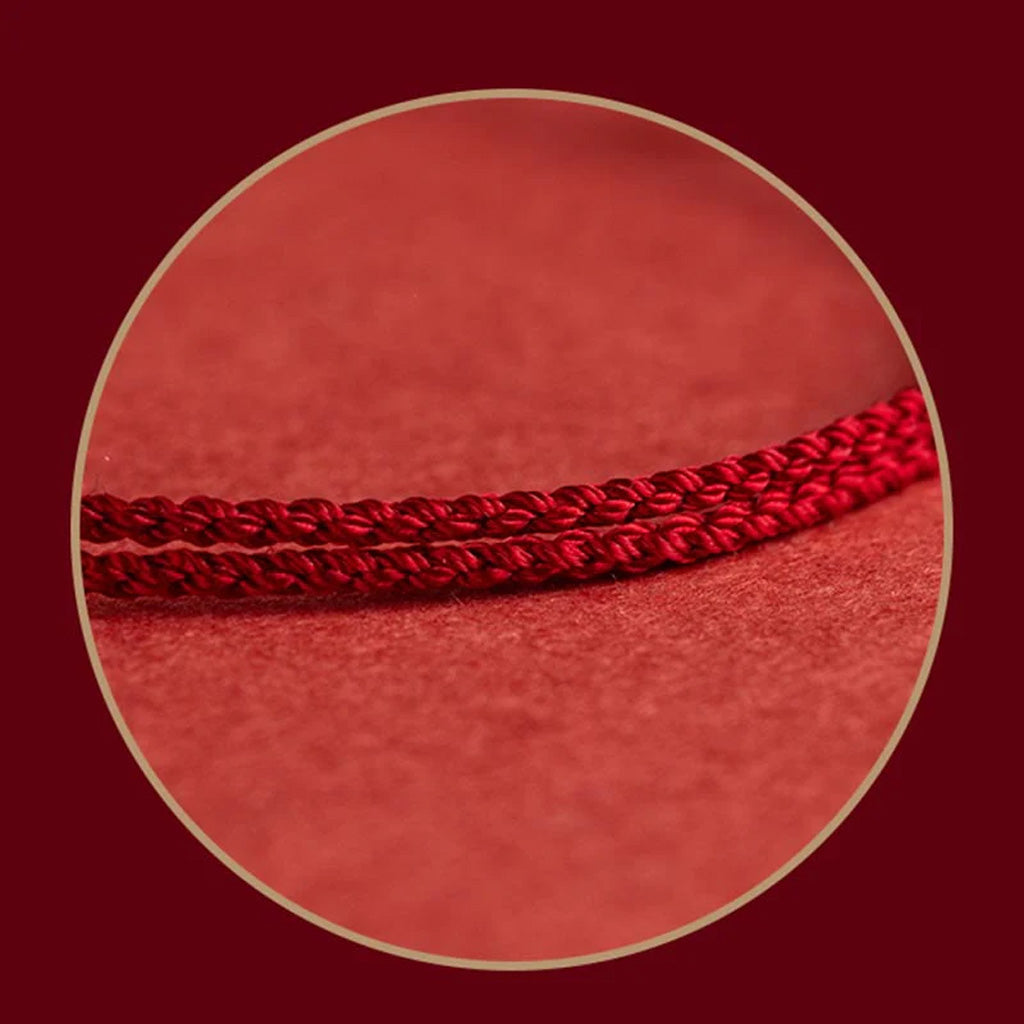 Adjustable Red Cord Bracelet or Anklet with Symbolic Charms — Good Wishes