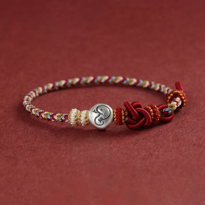 999 Silver 12 Zodiac Bead Braided Multi‑Color Adjustable Bracelet –Fortune & Peace | Zen Ara Grove