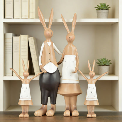 Bunny Family Figurine Set – Handcrafted Rabbits Symbolizing Love, Warmth & Togetherness | Zen Ara Grove