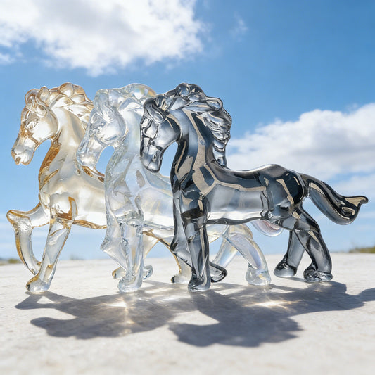 Handcrafted Crystal Glass Horse Ornament – Capturing Movement, Spirit, and Balance | Zen Ara Grove