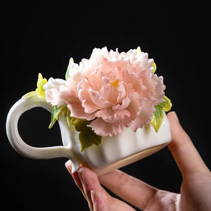 Limited Time Offer · Handcrafted Heritage Ceramic Flower Cup – Blossoms Alive on Porcelain | Zen Ara Grove