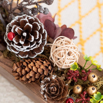 Handmade Silk Blossom Décor with Wooden Planter – Serenity in Bloom | Zen Ara Grove