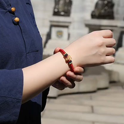 S925 Sterling Silver Chinese Zodiac Red String Bracelet – Handwoven Adjustable Lucky Charm | Zen Ara Grove