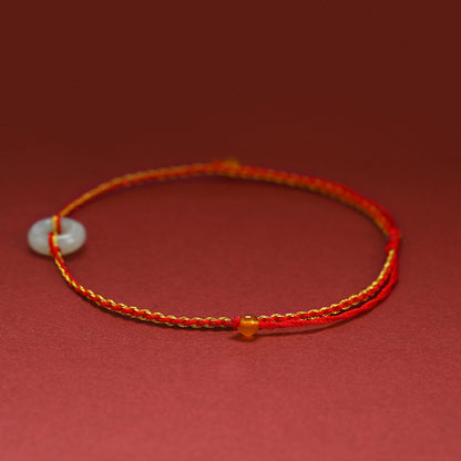 Adjustable White Hetian Jade Peace Buckle Bracelet — Peace & Safe Journeys