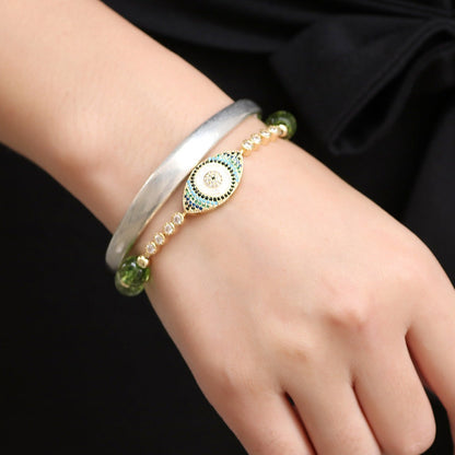 Zen Natural Peridot Evil Eye Bracelet – Protection & Positive Energy | Zen Ara Grove