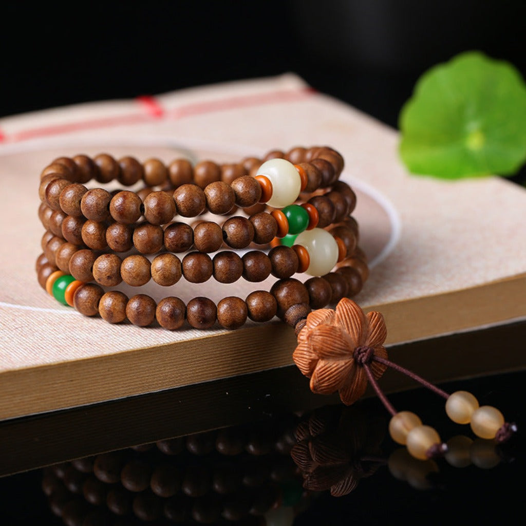 108‑Bead Agarwood Lotus Mala · Sacred Scented Meditation Prayer Beads | Zen Ara Grove