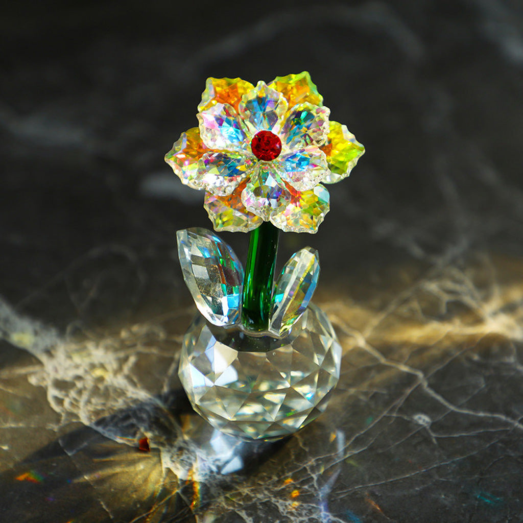Crystal Glass Sunflower – Blooming with Rainbow Light and Endless Warmth | Zen Ara Grove