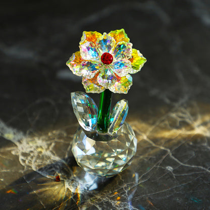 Crystal Glass Sunflower – Blooming with Rainbow Light and Endless Warmth | Zen Ara Grove
