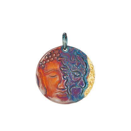 99 Silver Half Demon Half Buddha Pendant – Embrace Your Duality | Zen Ara Grove
