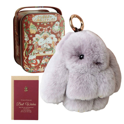 Fluffy Bunny Keychain – Symbol of Warm Blessing | Zen Ara Grove
