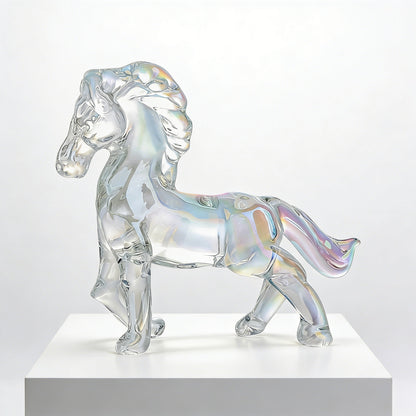 Handcrafted Crystal Glass Horse Ornament – Capturing Movement, Spirit, and Balance | Zen Ara Grove