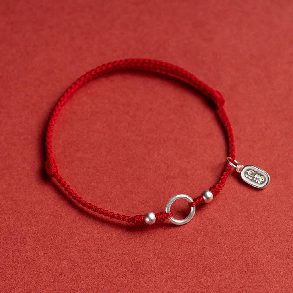 Adjustable Red Cord Bracelet or Anklet with Symbolic Charms — Good Wishes