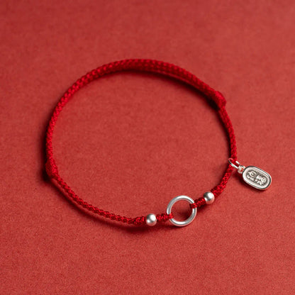 Adjustable Red Cord Bracelet or Anklet with Symbolic Charms — Good Wishes