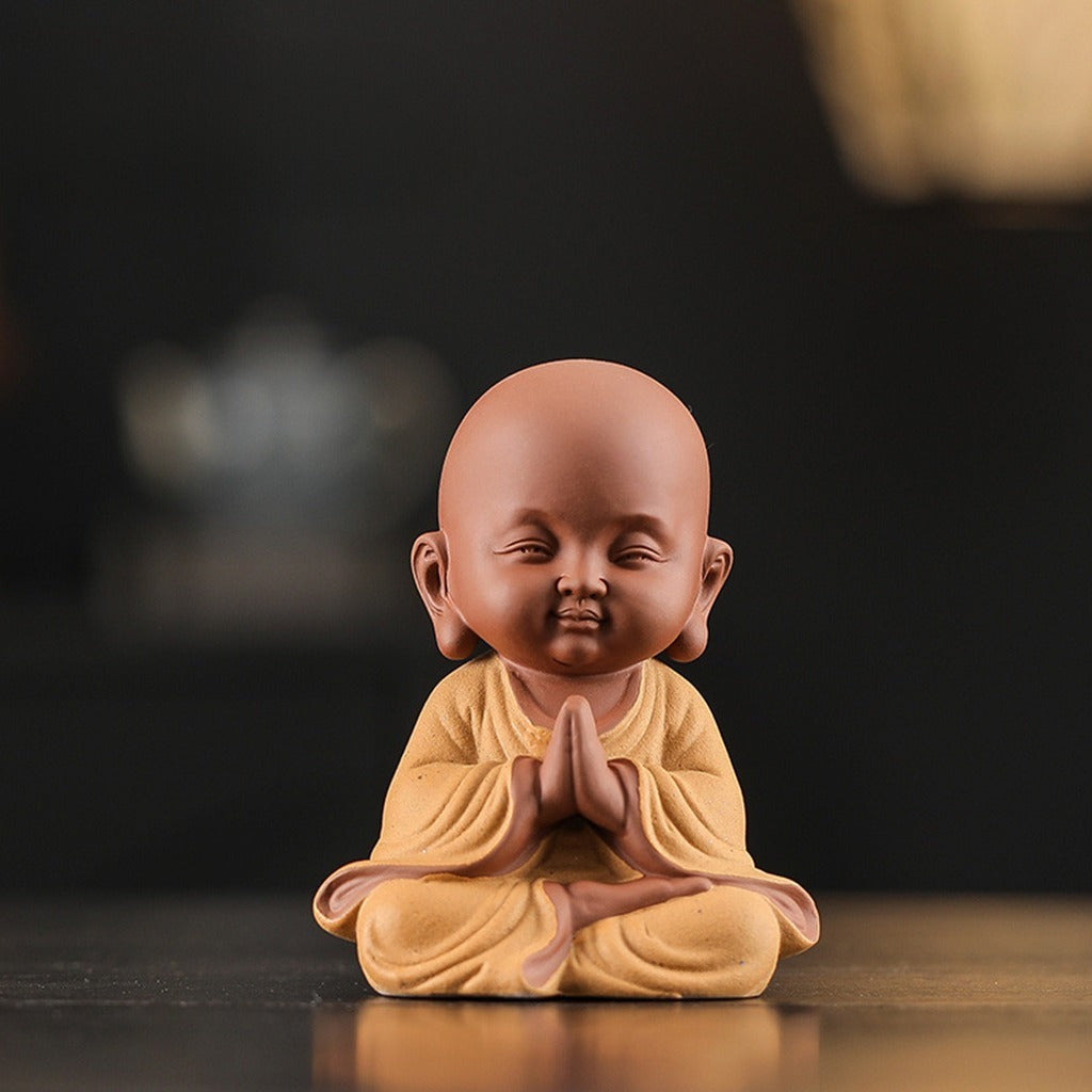 Handcrafted Ceramic "Four-Nos" Monk Statues – Symbol of Inner Calm & Thoughtful Living | Zen Ara Grove